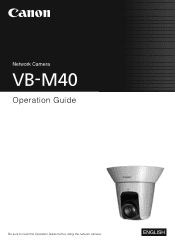 Canon VB-M40 Network Camera VB-M40 Operation Guide