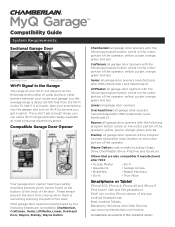 Chamberlain MYQ-G0201 MyQ Garage Compatibility Guide