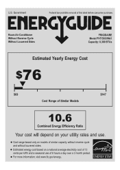 Frigidaire FHTC083WA1 Energy Guide