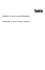 Lenovo ThinkPad Edge E30 (Norwegian) Service and Troubleshooting Guide