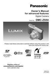 Panasonic DMC-ZS50K Advanced Operating Manual