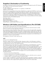 Epson EX5280 Warranty Statement for U.S. and Canada