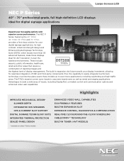 NEC P702-AVT P Series Specification Brochure