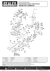 Sealey 1000E Parts Diagram