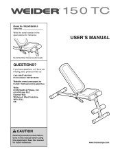 Weider Tc 150 Bench Uk Manual
