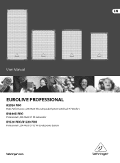 Behringer EUROLIVE PROFESSIONAL B1800X PRO Manual