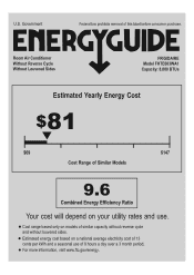 Frigidaire FHTE083WA1 Energy Guide