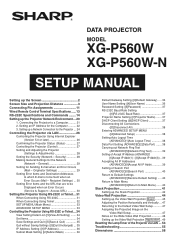 Sharp XG-P560W XG-P560W Setup Manual