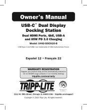 Tripp Lite U442DOCK20B Owners Manual - USB-C Dual Docking Station Multi-language U442-DOCK20-B