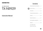 Onkyo TX-NR929 Owner's Manual English