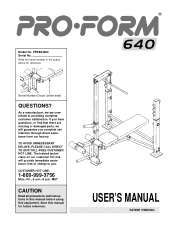 ProForm 640 English Manual