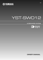 Yamaha YST-SW012 Owner's Manual
