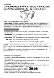 Hitachi CP-WX11000 User Manual