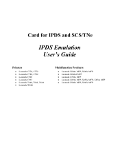 Lexmark 646dte IPDS Emulation Userâ€™s Guide