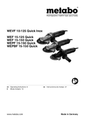 Metabo WEPF 15-150 Quick Operating Instructions