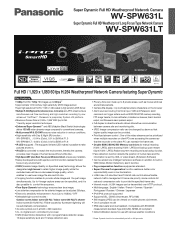 Panasonic WV-SPW631L Spec Sheet