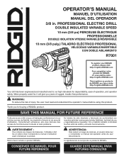 Ridgid R7001 Operation Manual