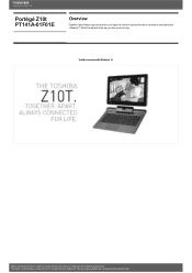 Toshiba Z10t PT141A-01F01E Detailed Specs for Portege Z10t PT141A-01F01E AU/NZ; English