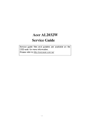 Acer AL2032W AL2032W Service Guide