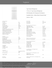 Frigidaire FFHT1822UV Product Specifications Sheet