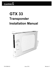 Garmin GTX 33 Installation Manual