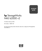 HP StorageWorks NAS b2000 NAS b2000 v2 - Quick Start Guide (325881-001)