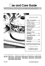 KitchenAid KECC562GBL Use and Care Manual