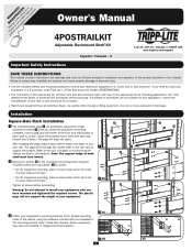 Tripp Lite SRSWITCHDUCT Owner's Manual for 4POSTRAILKIT Rackmount Shelf 932812 (Multi-language)