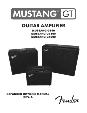 Fender Mustangtrade GT 100 Mustang™ GT 100 Owner s Manual - English