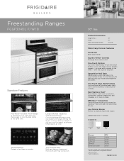 Frigidaire FGGF304DLF Product Specifications Sheet (English)