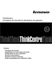 Lenovo ThinkCentre M90p Safety and Warranty Guide (French)