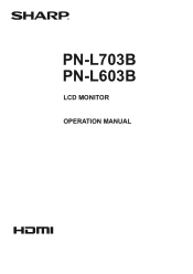 Sharp PN-L703B Operation Manual