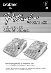 Brother International PT-3600 Users Manual - English and Spanish