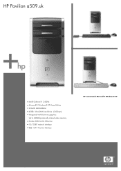 HP Pavilion a500 HP Pavilion Desktop PC - a509.uk Product Specifications