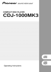 Pioneer CDJ 1000MK3 Owner's Manual
