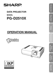 Sharp PG-D2510X PG-D2510X Operation Manual