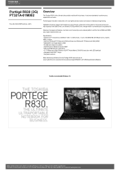 Toshiba Portege R830 PT321A-01M002 Detailed Specs for Portege R830 PT321A-01M002 AU/NZ; English