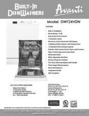 Avanti DWF24V0W Spec Sheet