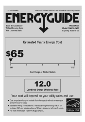 Frigidaire FHWW084WD1 Energy Guide