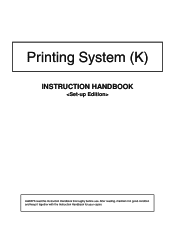 Kyocera KM-2030 Print System K Instruction Handbook (Setup)