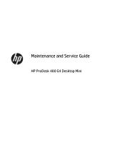 HP ProDesk 400 G4 Maintenance and Service Guide