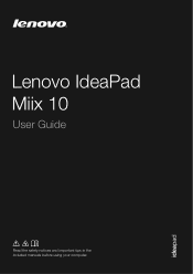 Lenovo Miix 10 User Guide - IdeaPad Miix 10 Tablet