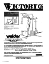 Weider Victory Powerguide X25 Gym English Manual