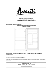 Avanti AR321BB Instruction Manual