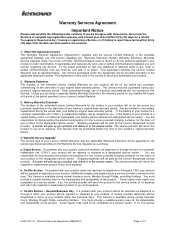 Lenovo ThinkCentre M93z (English) Statement of Warranty Services - ANZ