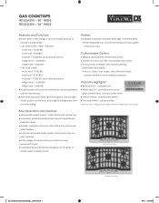 Viking RDGSU2005BSS Two-Page Specifications Sheet