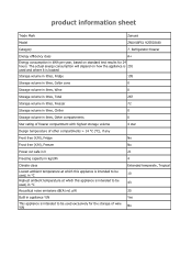 Zanussi ZNLN18FS1 Product information sheet
