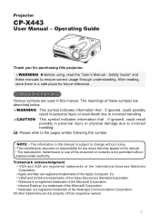Hitachi CP-X443 User Manual