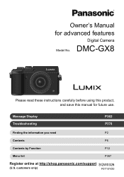 Panasonic DMC-GX8 Advanced Operating Manual
