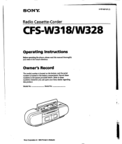 Sony CFS-W318 Users Guide